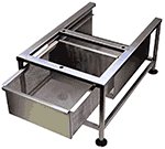 TUBE-SHAPED STAND WITH BASIN FILTER IN STAINLESS STEEL FOR EXPORT 20 - EXF